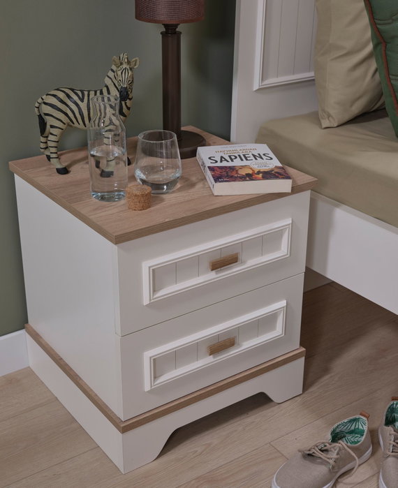Hanah Home Monte - Mm1.27.06.U1 Mesita de Noche Crema y Roble